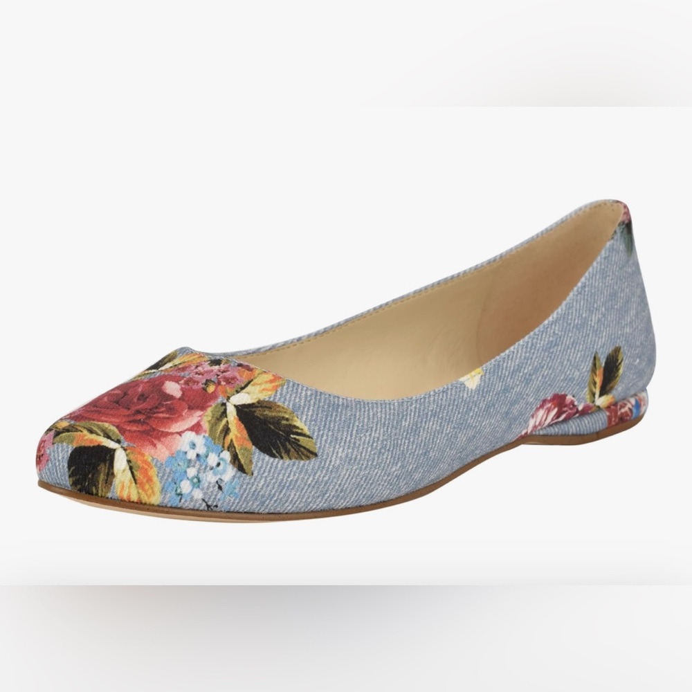 NWT Nine West Women's Speakup Ballet Flat. Denim Rose. Size 8.